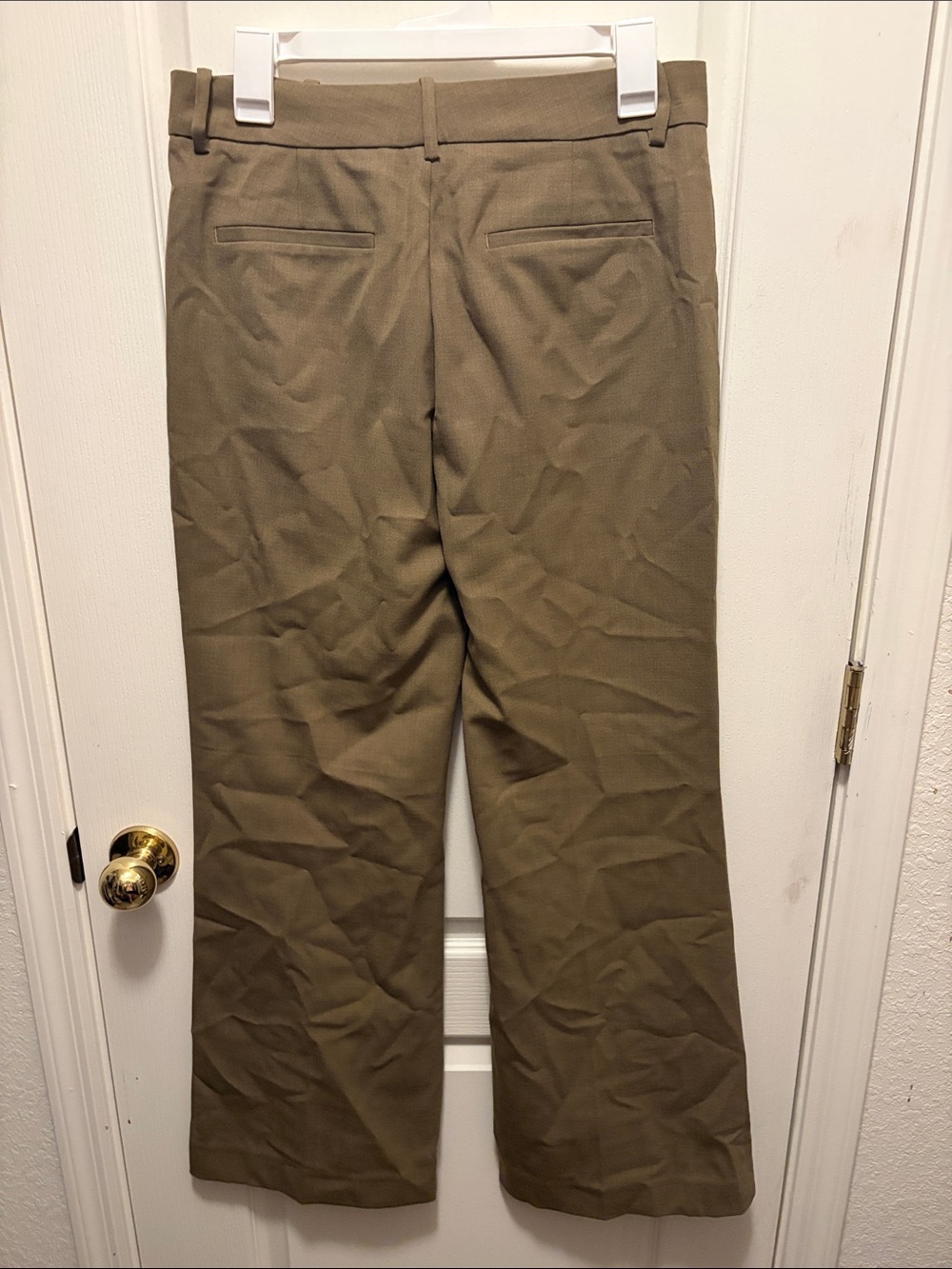 Madewell Wool Blend High-Rise Bootcut Trouser in Olive Melange - Picture 4 of 9